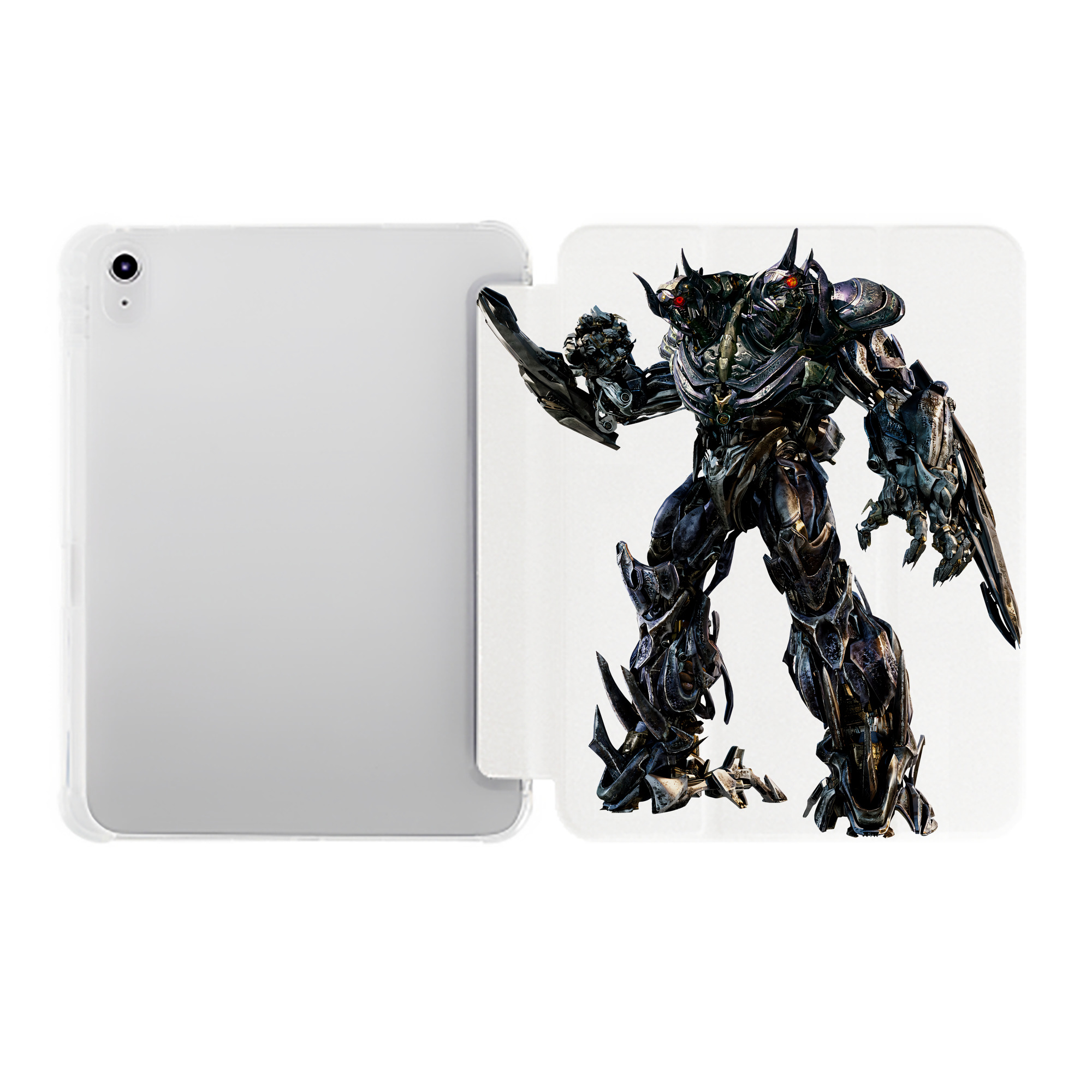 （画像用） Transformers トランスフォーマー IPad ケース ペン収納付き 三つ折りスタンド PUレザー×シリコン 対応機種9.5/10.5/10.9インチ